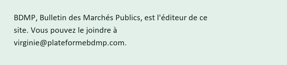 Éditeur du site et contact